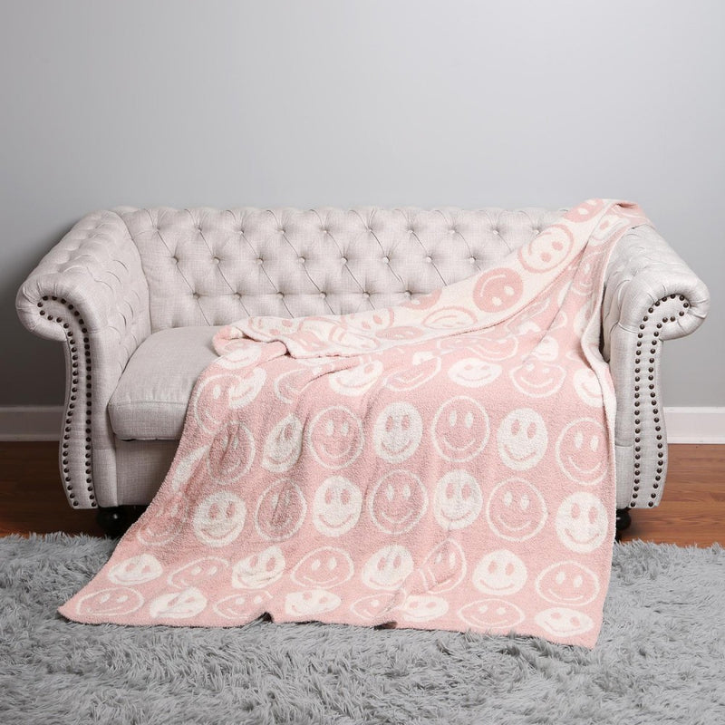 Super-Soft Smiley Knit Blanket