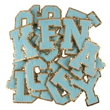 Chenille Letter Patch (Turquoise)