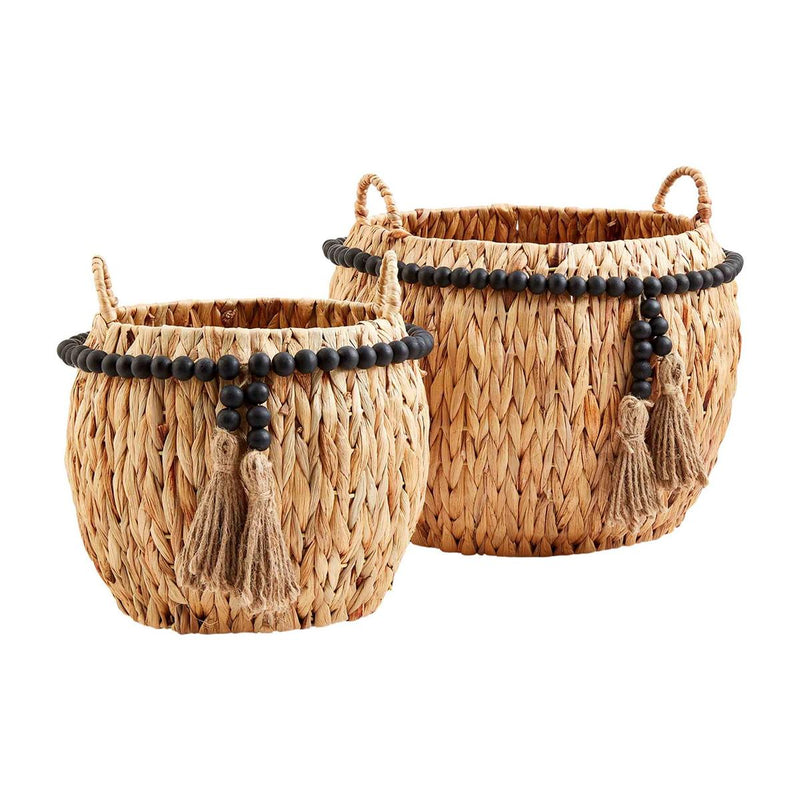 Black Bead Hyacinth Basket