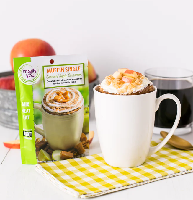 Caramel Apple Cinnamon Microwave Muffin Single