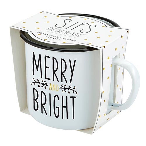 Merry & Bright Enamel Mug