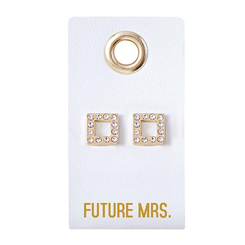 Leather Tag Earrings (Wedding)
