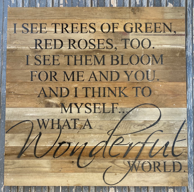 Wonderful World Reclaimed Wood Sign
