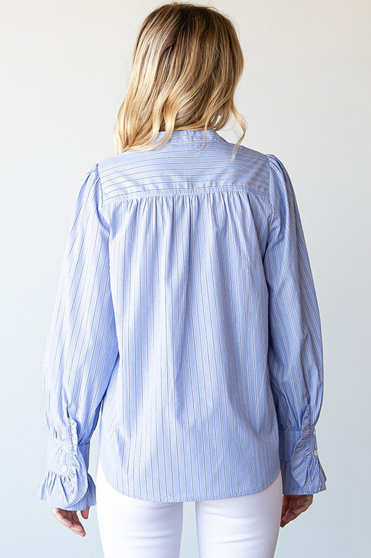 Nia Ruffle Cuff Collar Shirt