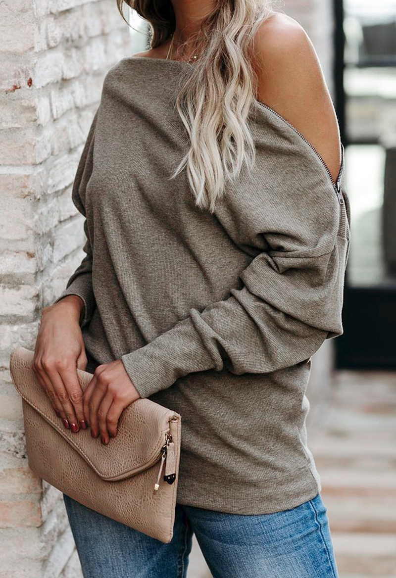 Veronica Zipper Knit Top - Curvy