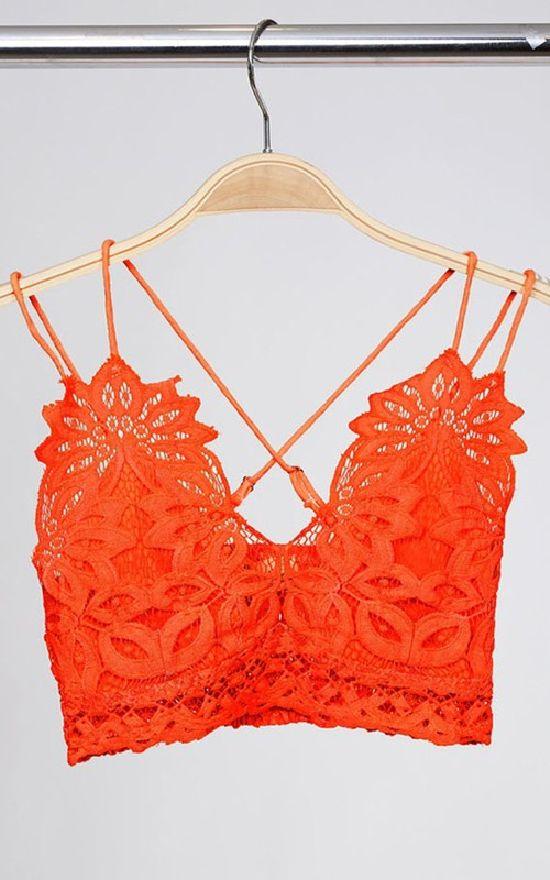 **All Over Lace Bralette-Peach Love-Sandy&