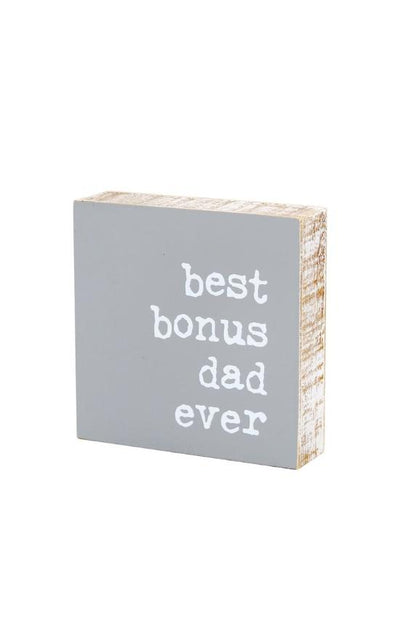*Best Bonus Dad Ever Block Sign-Collins Painting & Design-Sandy's Secret Wednesdays Unique Boutique