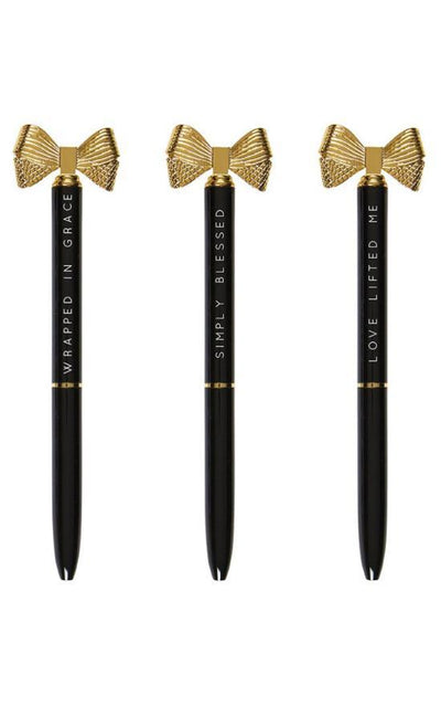 Bow Sentiment Pen (Black)-Faithworks-Sandy's Secret Wednesdays Unique Boutique