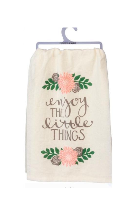 Enjoy The Little Things Dish Towel-Primitives By Kathy-Sandy&