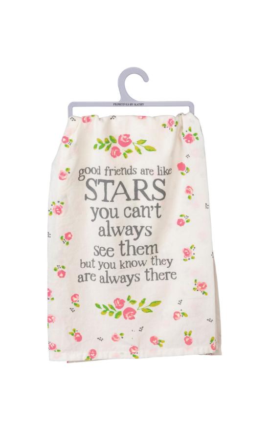 Good Friends Are Like Stars Dish Towel-Primitives By Kathy-Sandy&