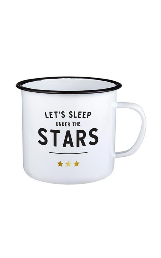 Lets Sleep Under The Stars Enamel Mug-Santa Barbara Design Studio-Sandy&