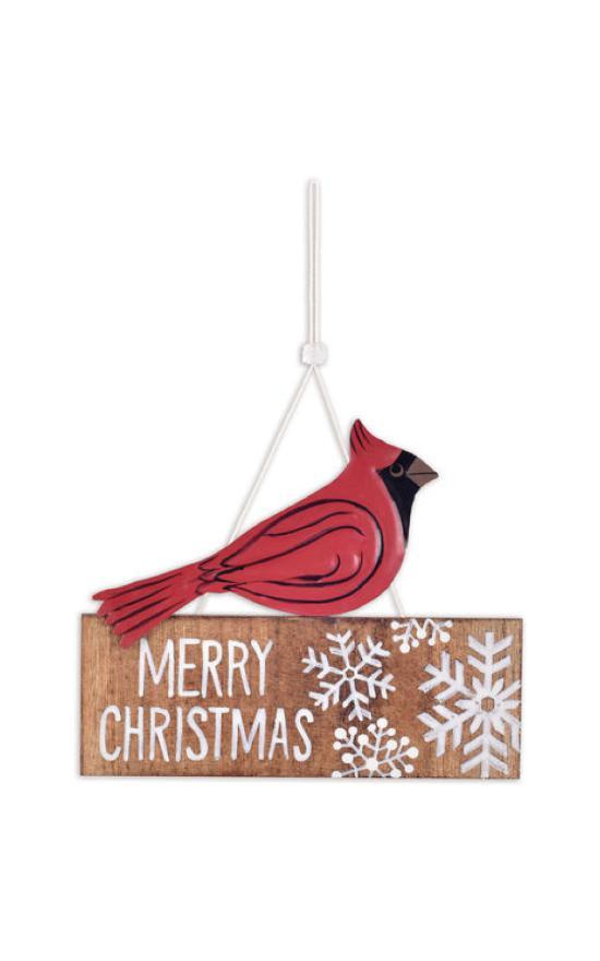 Merry Christmas Cardinal Ornament-Sunset Vista-Sandy&