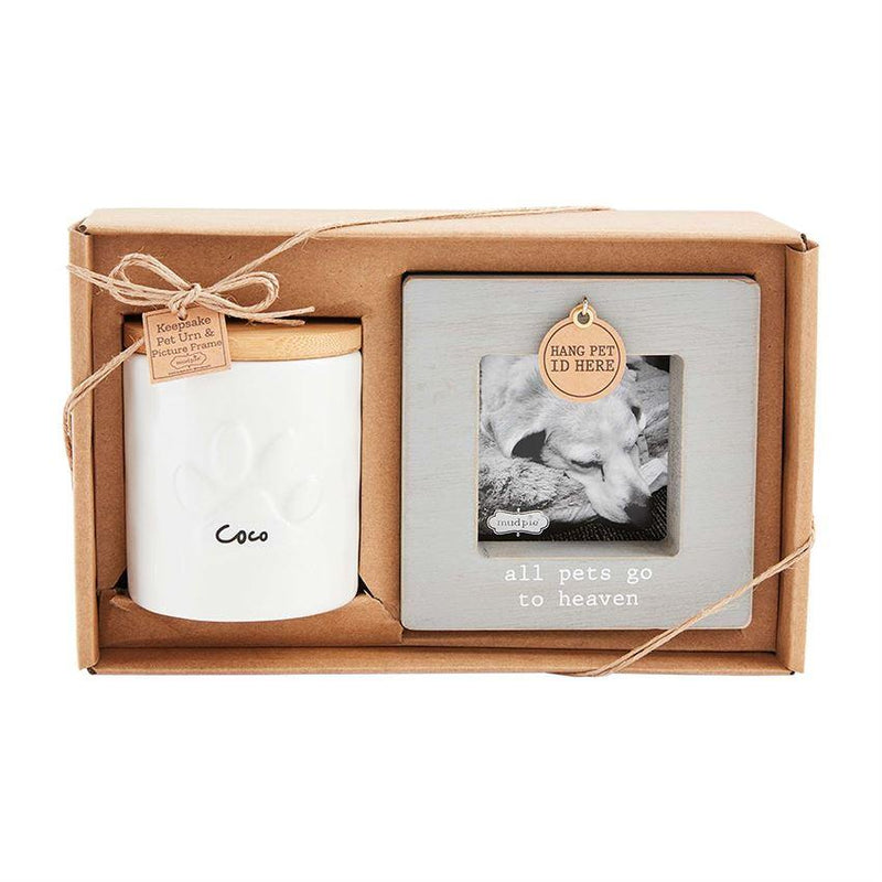 Mud Pie Pet Urn & Frame Set-Sandy&