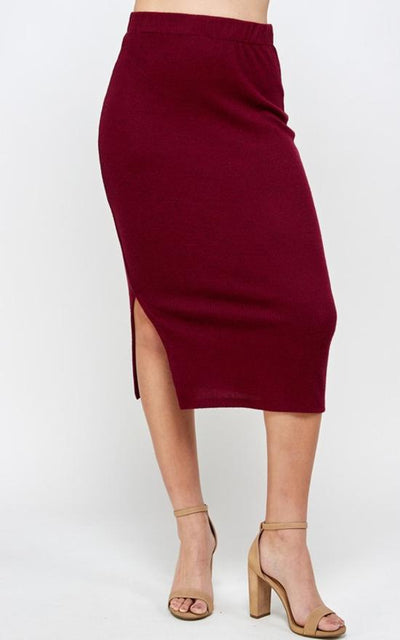 Ribbed Hacci Knit Skirt-SungLight-Sandy's Secret Wednesdays Unique Boutique