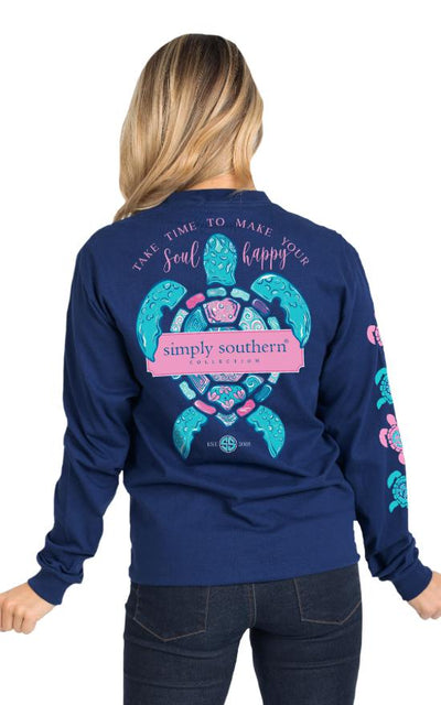 Simply Southern Long Sleeve Happy Soul Tee - Youth-Simply Southern-Sandy's Secret Wednesdays Unique Boutique